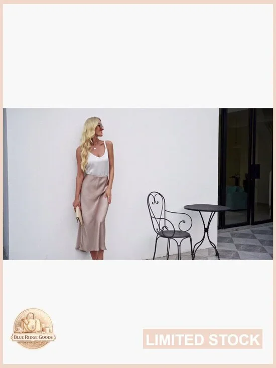 Satin Camisole Top V Neck Spaghetti Strap Cross Back Summer Blouse Chic - Picture 7 of 7